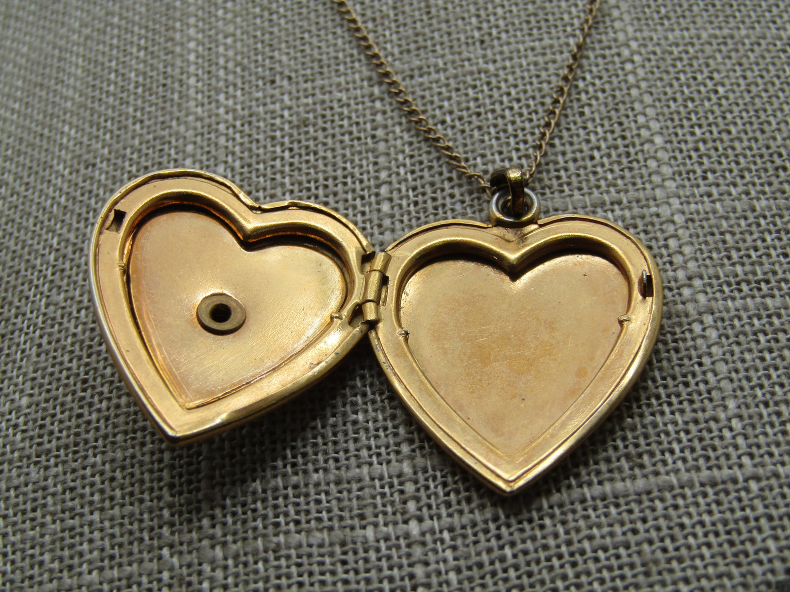 Vintage MOP Cameo Heart Locket Necklace, 16", 12kt. G.F., 1950's-1960's - 4