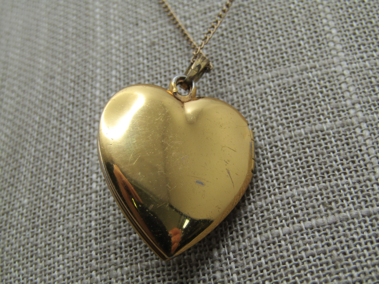 Vintage MOP Cameo Heart Locket Necklace, 16", 12kt. G.F., 1950's-1960's - 5