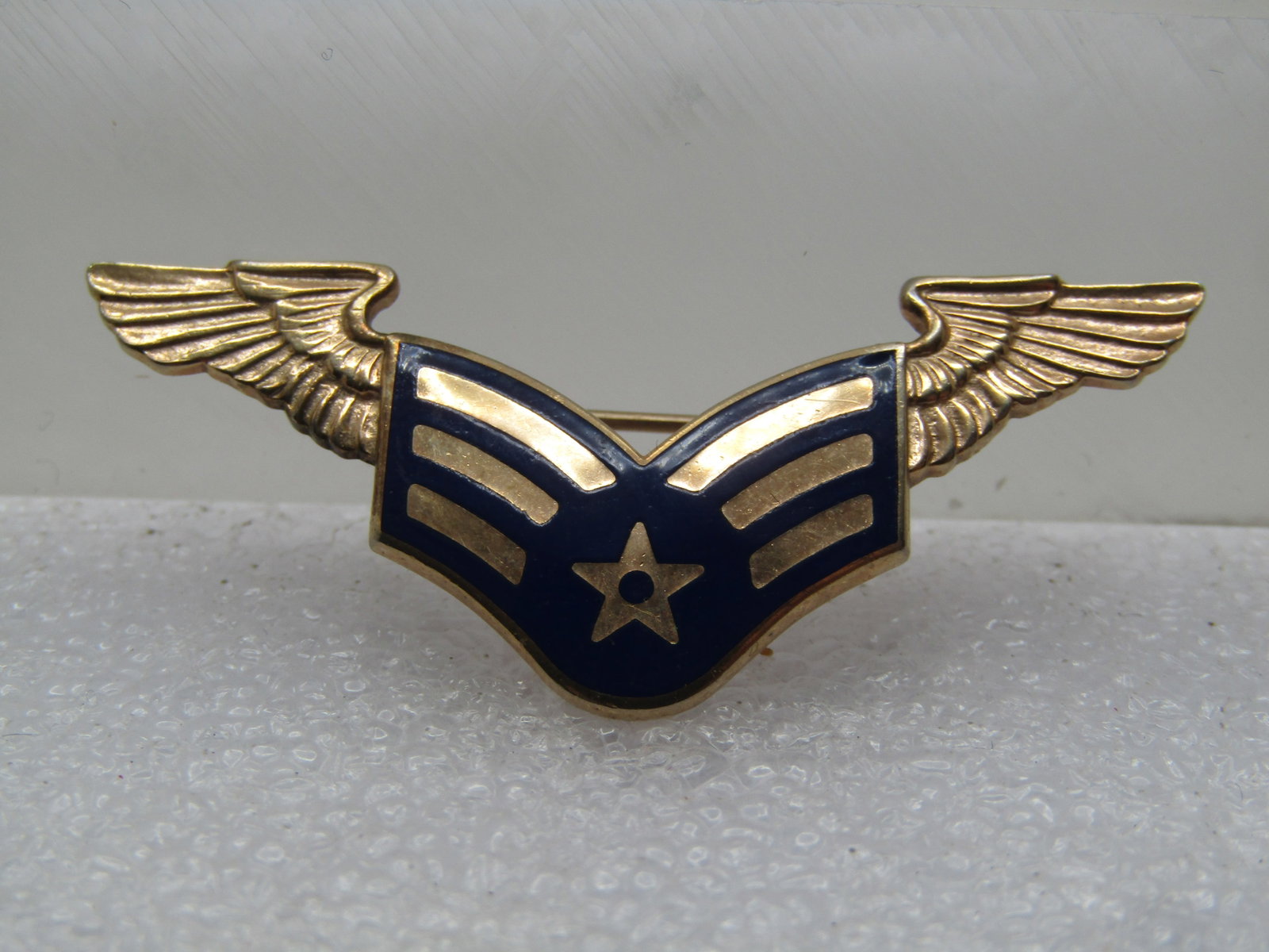 Vintage Enameled Air Force Wings Brooch, 1960's-1970's, 10kt G.F. (1 of 5)