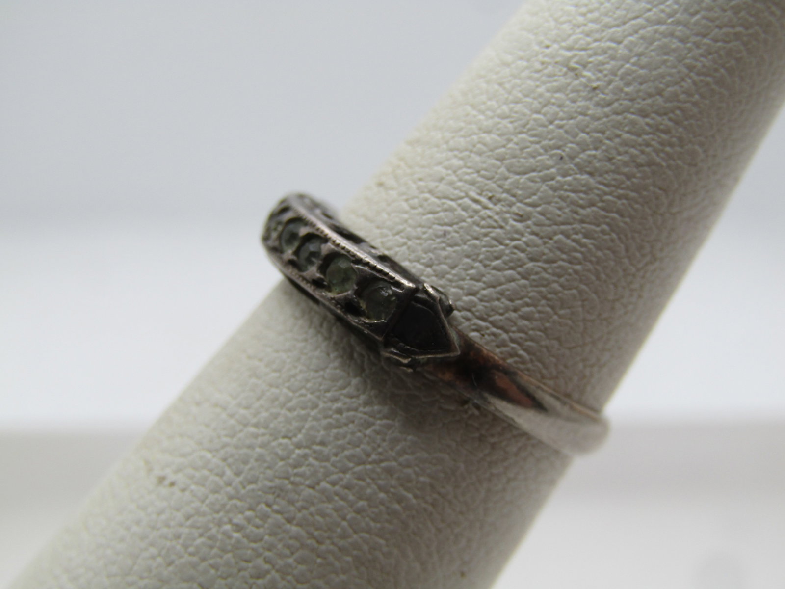 Vintage 10kt GP Band Ring With Stones, Signed Uncas, Sz. 6, 1920's-1930's - 2