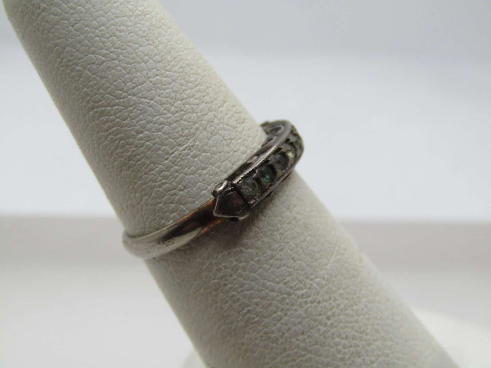 Vintage 10kt GP Band Ring With Stones, Signed Uncas, Sz. 6, 1920's-1930's - 3