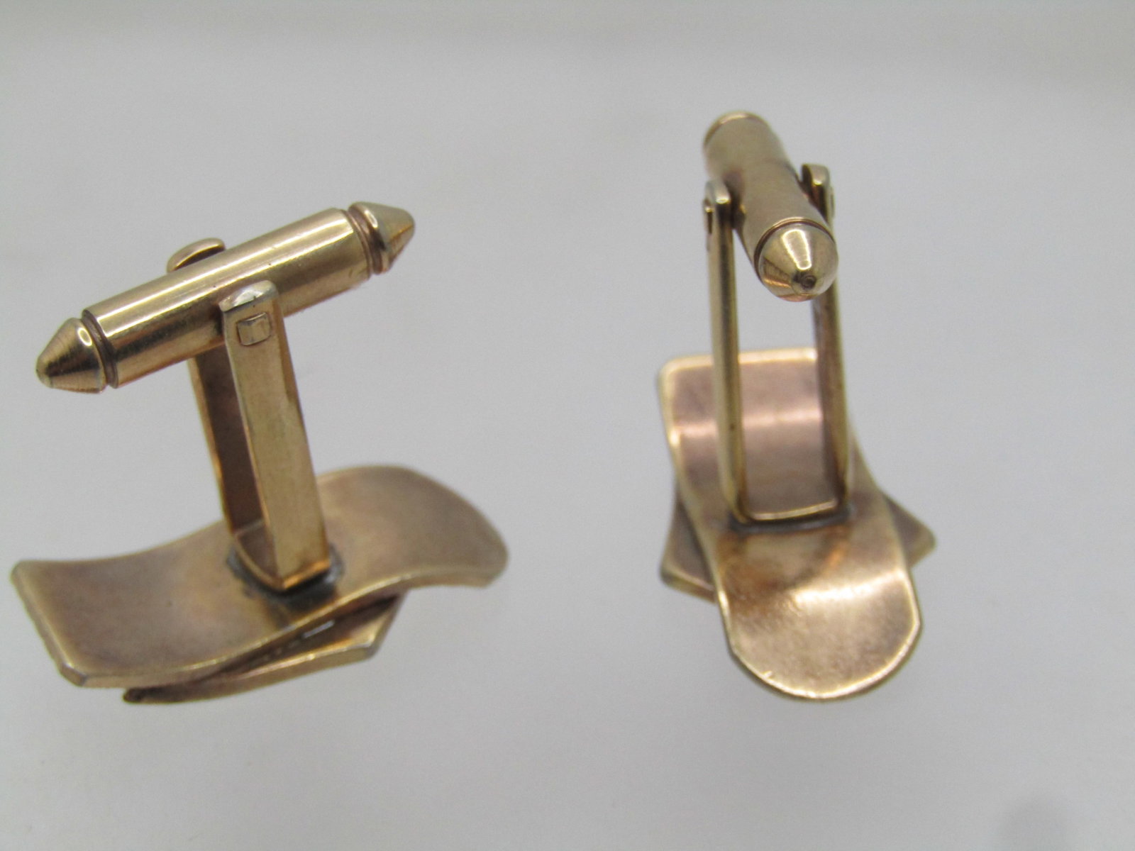 Vintage Belt and Buckle Cufflinks, Gold Tone, 1960's-1970's - 2