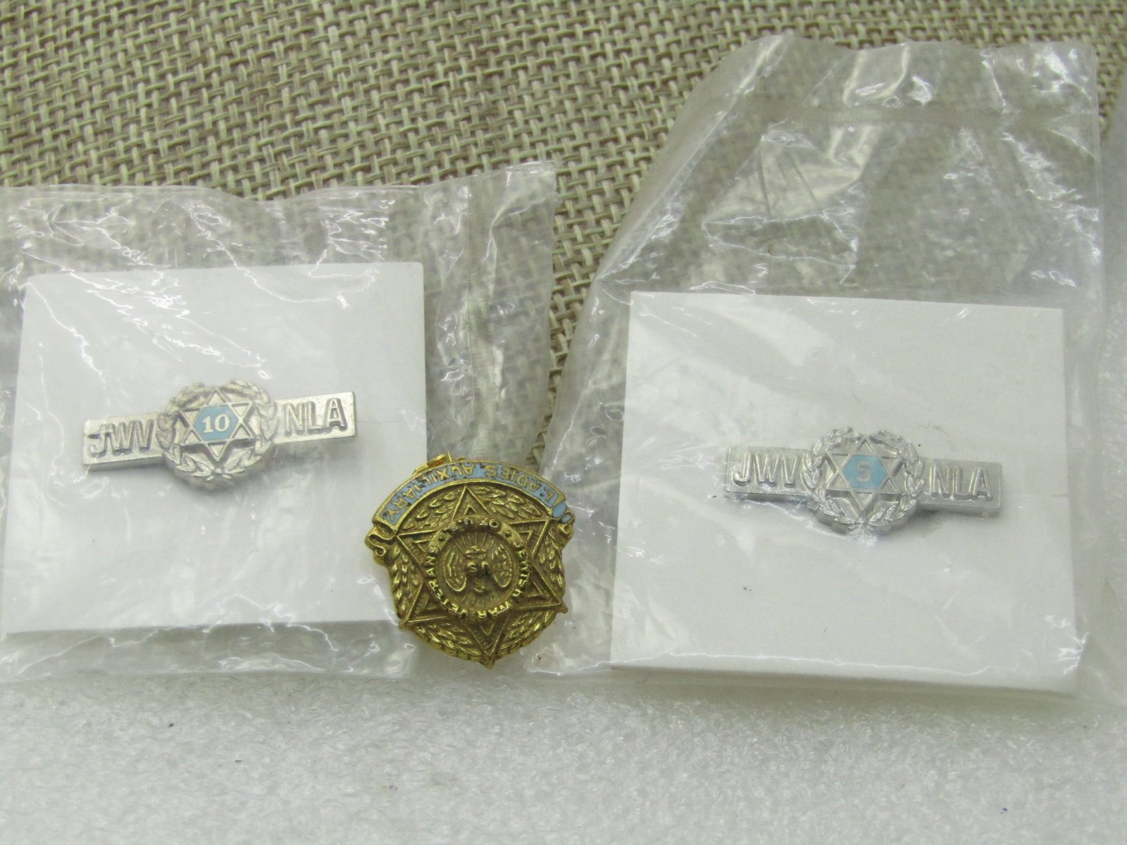 Vintage 3 Jewish War Veteran's Brooches, Service Pins (1 of 6)