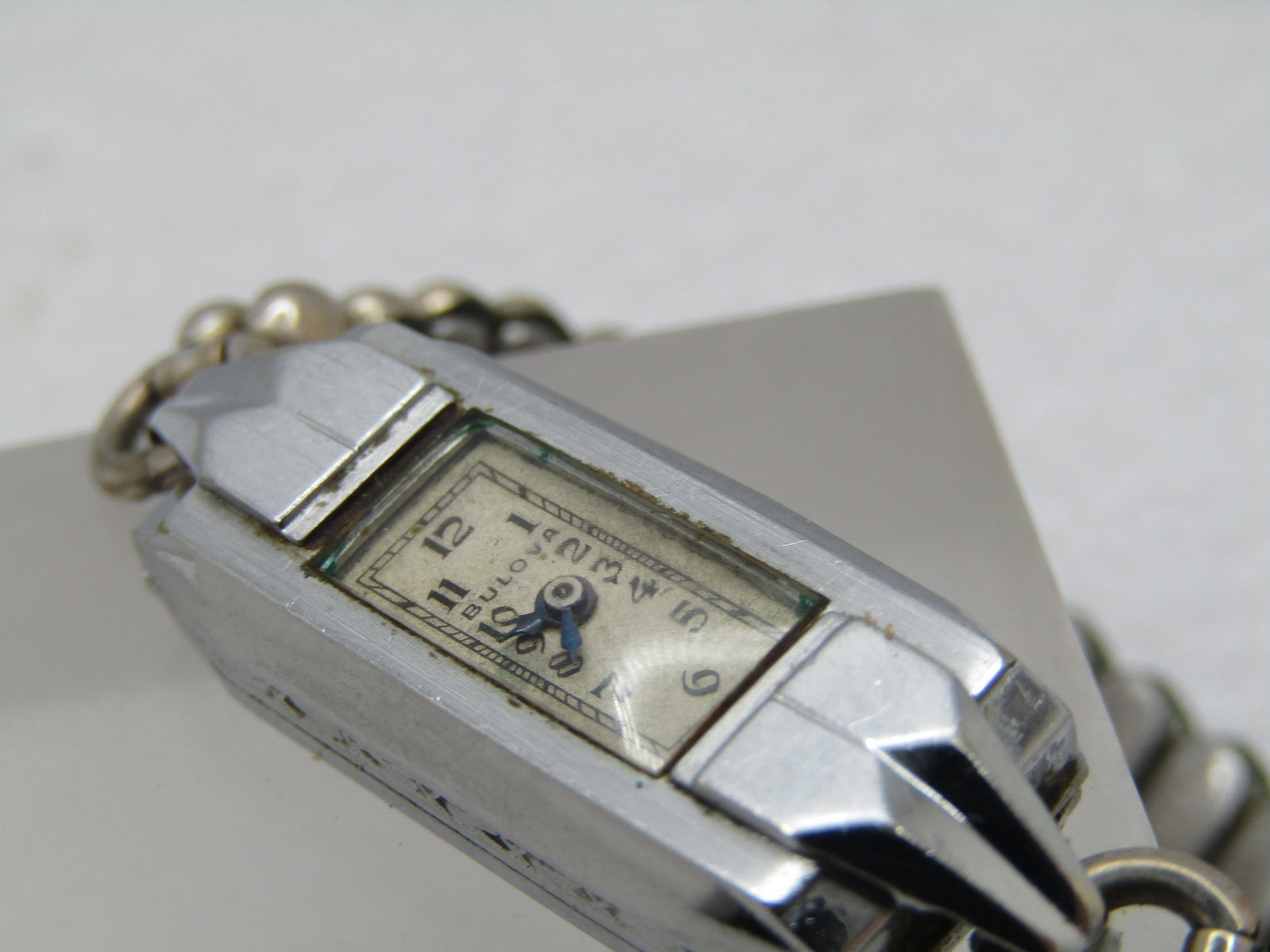 Antique Bulova Ladies Watch, Art Deco, Swiss, No Stem, 10kt GF. - 2