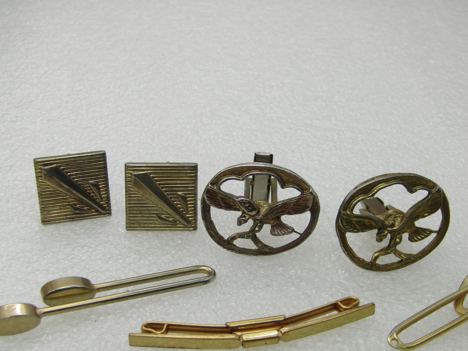 Vintage 7 Pc Cufflink, Tie Bar/Clasp Lot, Swank, 12kt G.F. and Gold Tone - 3