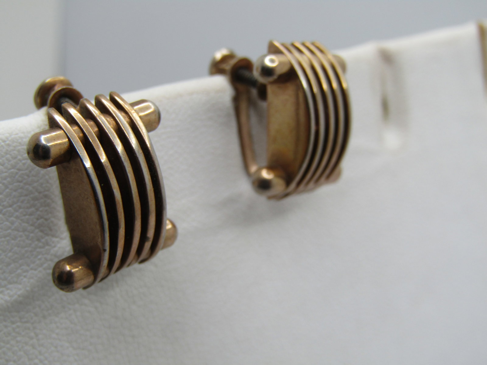 Vintage 10kt G.F. Mod Screwback Earrings, 1950's - 2