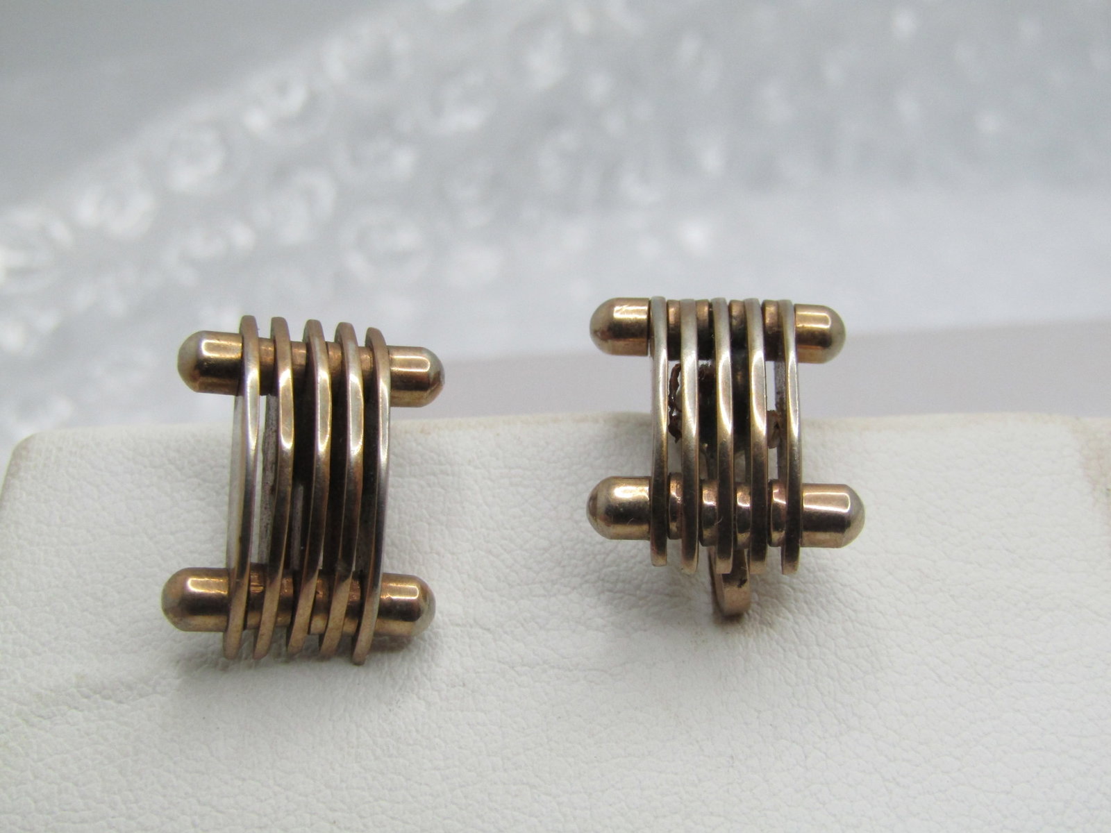 Vintage 10kt G.F. Mod Screwback Earrings, 1950's - 3