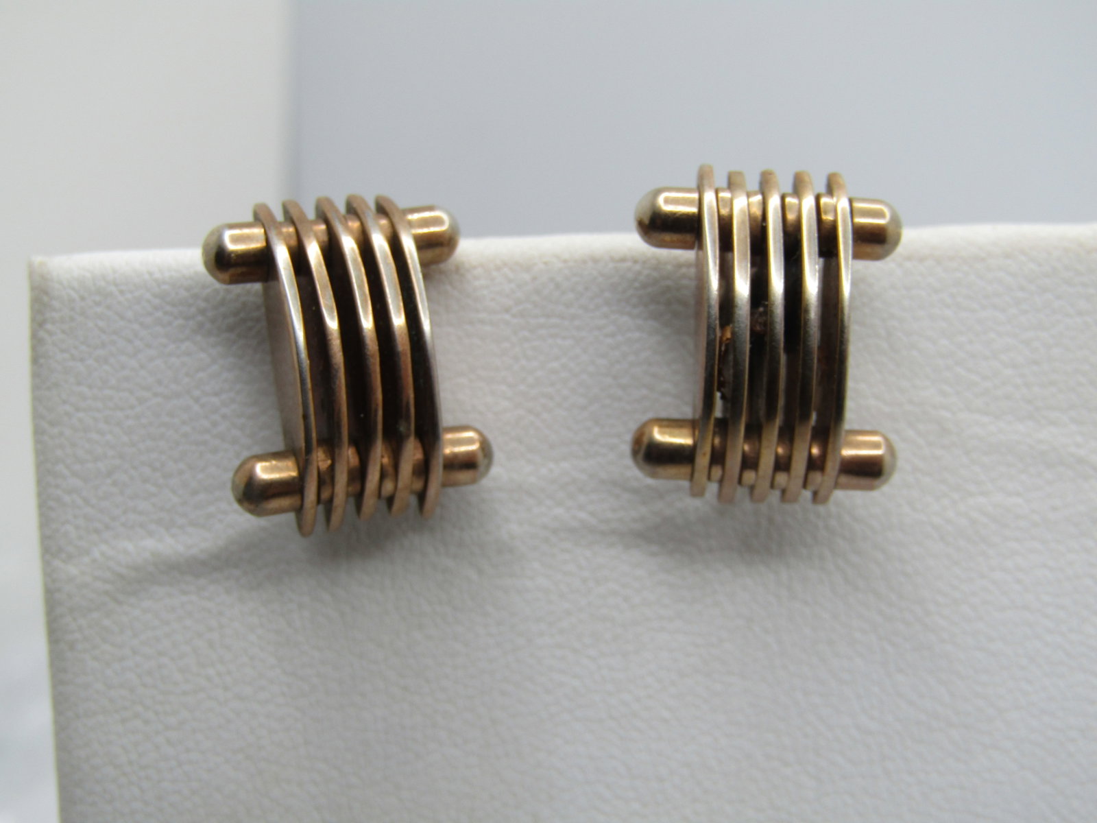 Vintage 10kt G.F. Mod Screwback Earrings, 1950's - 4