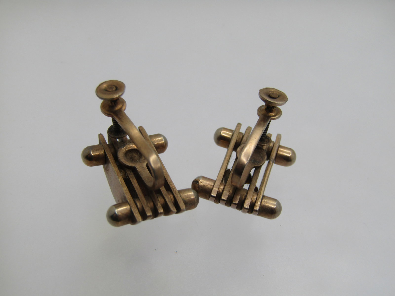 Vintage 10kt G.F. Mod Screwback Earrings, 1950's - 5