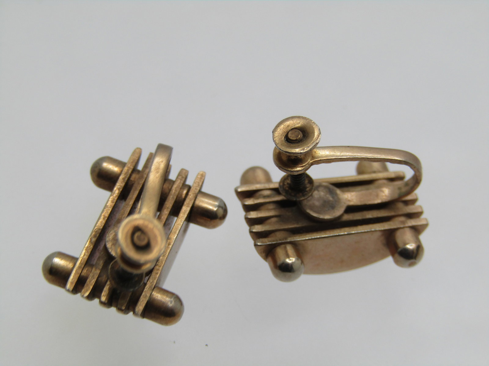 Vintage 10kt G.F. Mod Screwback Earrings, 1950's - 6