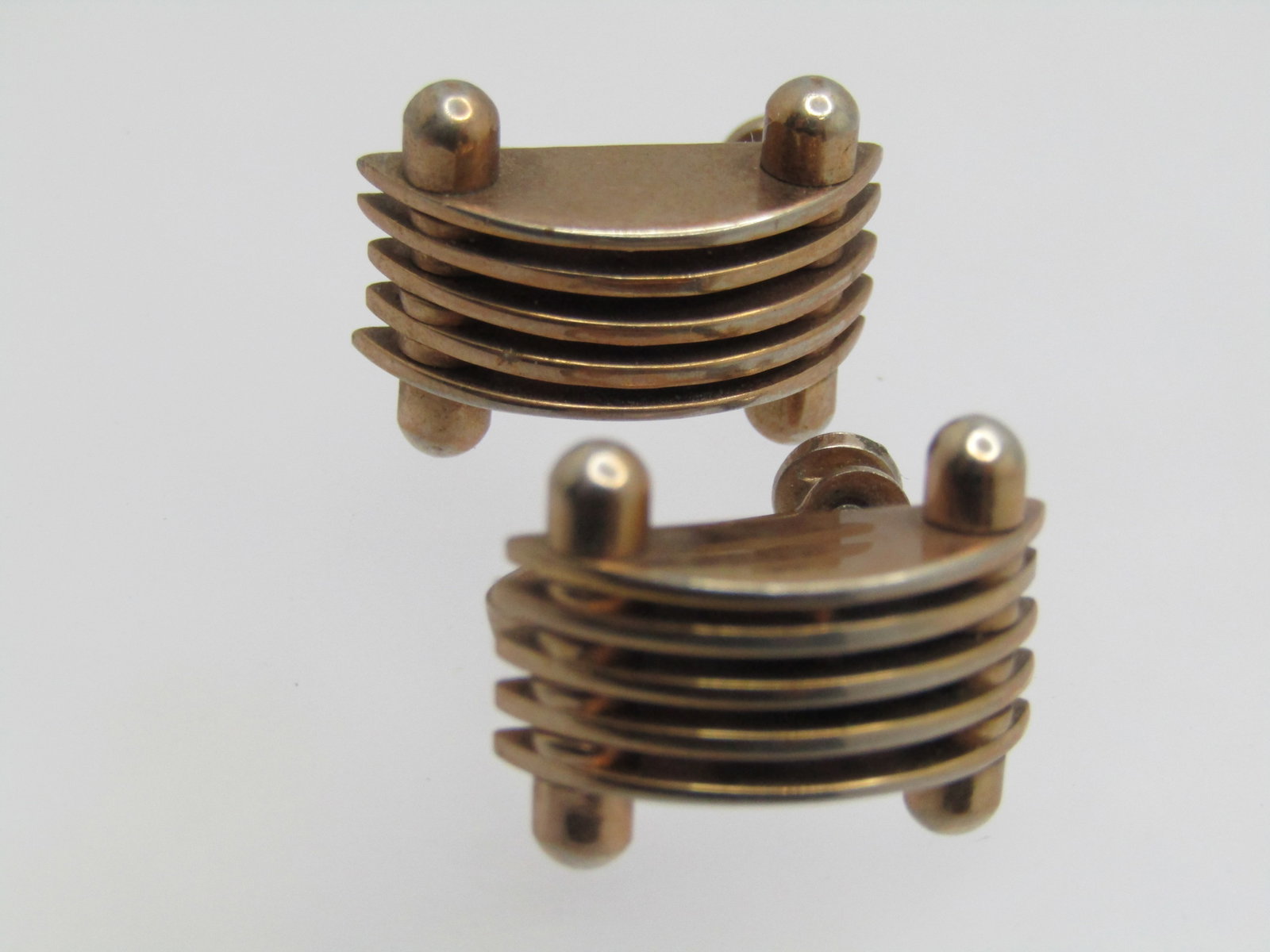 Vintage 10kt G.F. Mod Screwback Earrings, 1950's - 7