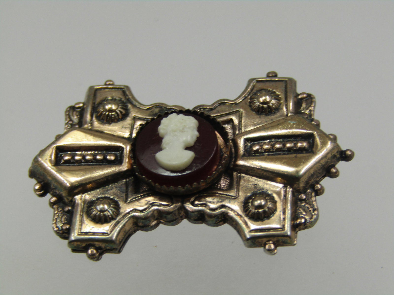 Vintage 10kt G.F. Cameo Brooch, 1930's, 1-3/8" - 4