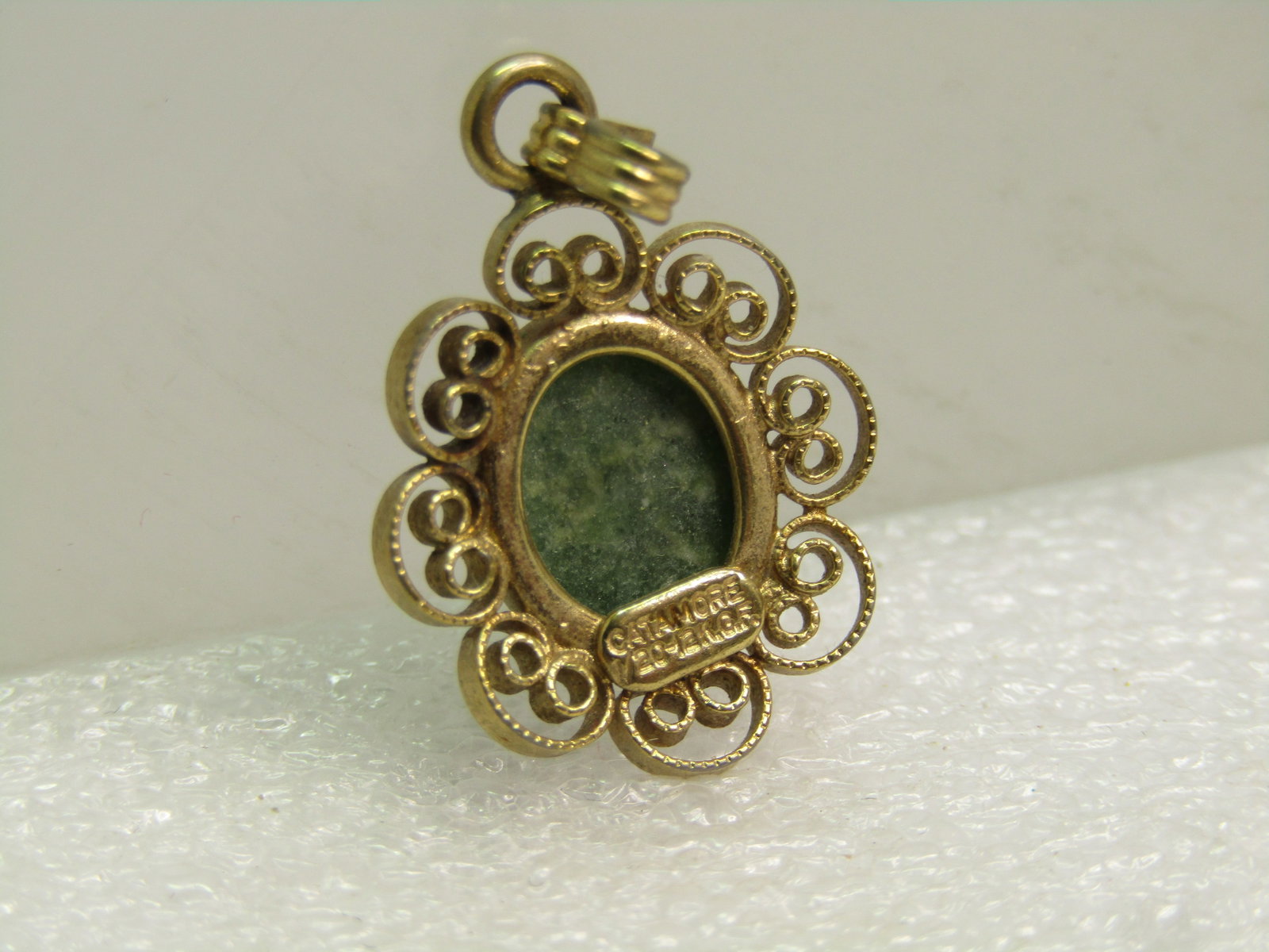 Vintage Catamore 12kt GF Agate Pendant with Diamond Chip. 1960's - 4