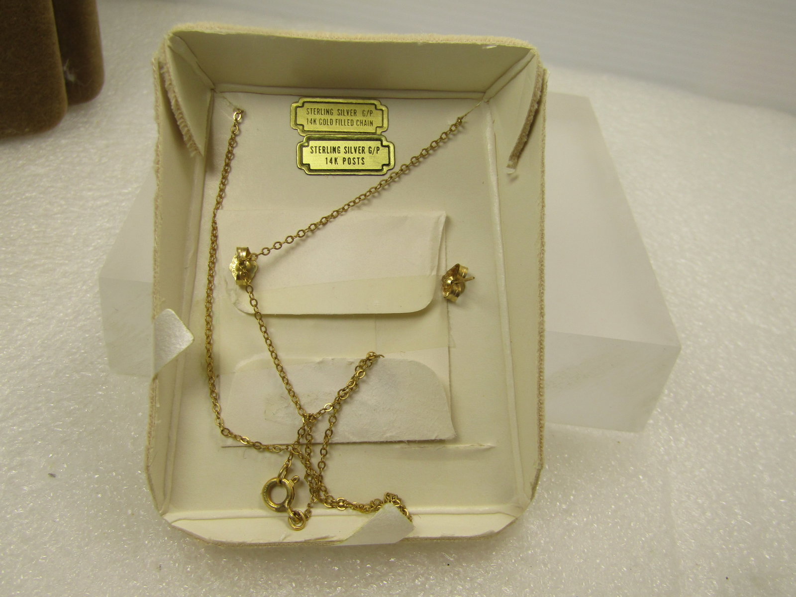 Vintage Carved Floral Cameo Necklace and Earrings, Imperial, 4kt GF Original Box, 1960's - 5