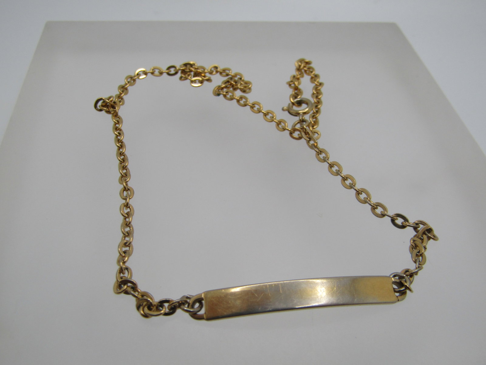 Vintage 10kt GF ID Bracelet, Wrapped Chain, 14", Speidel - 4