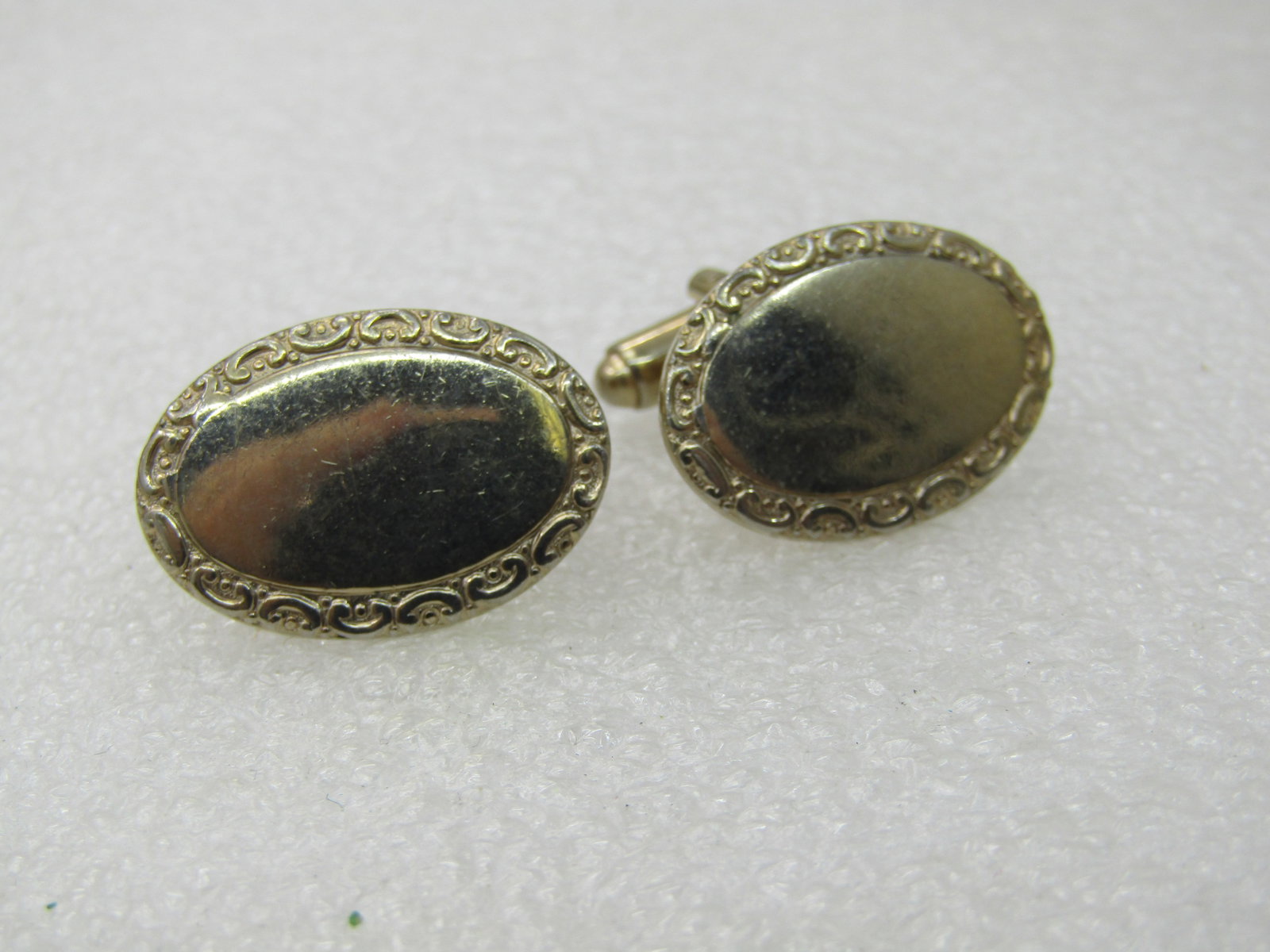 Vintage Engraveable Cuff Links, 12kt G.F., 7/8" Oval, 1930's-1940's - 3