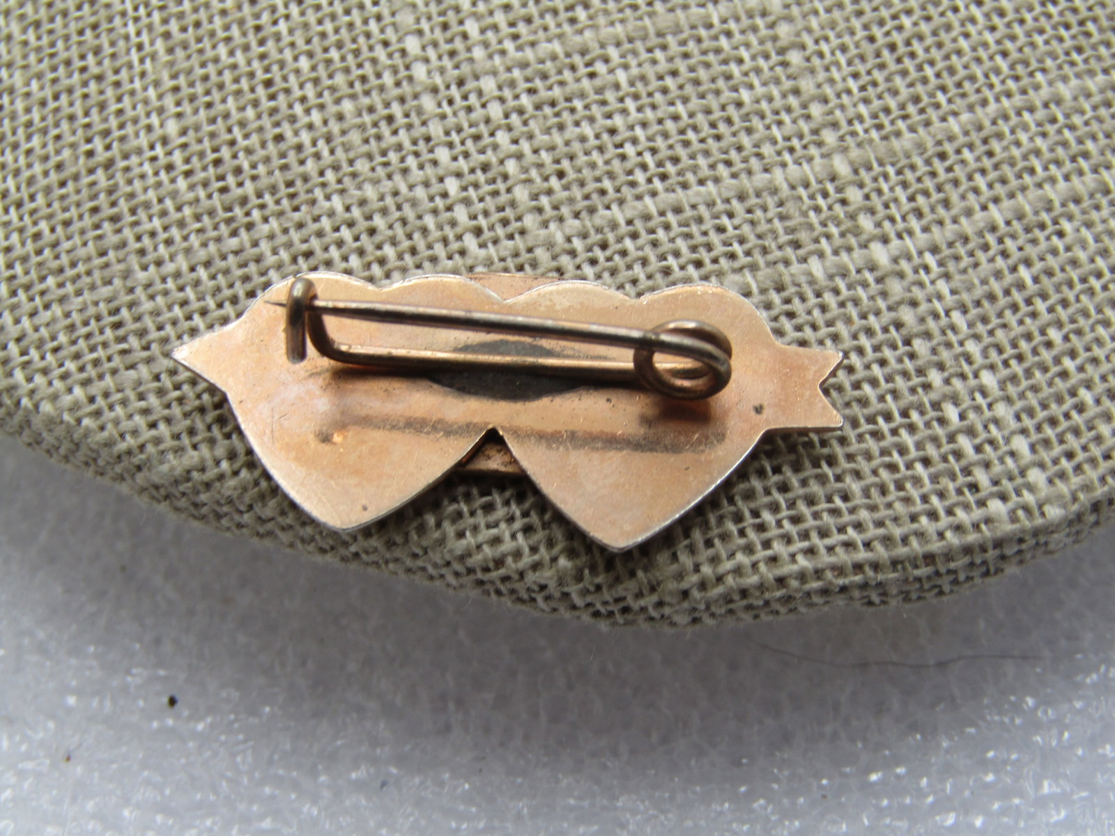 Vintage Double Heart Hampton Beach, N.H. Brooch, 1930's-1940's, C-Clasp, Gold Filled - 4