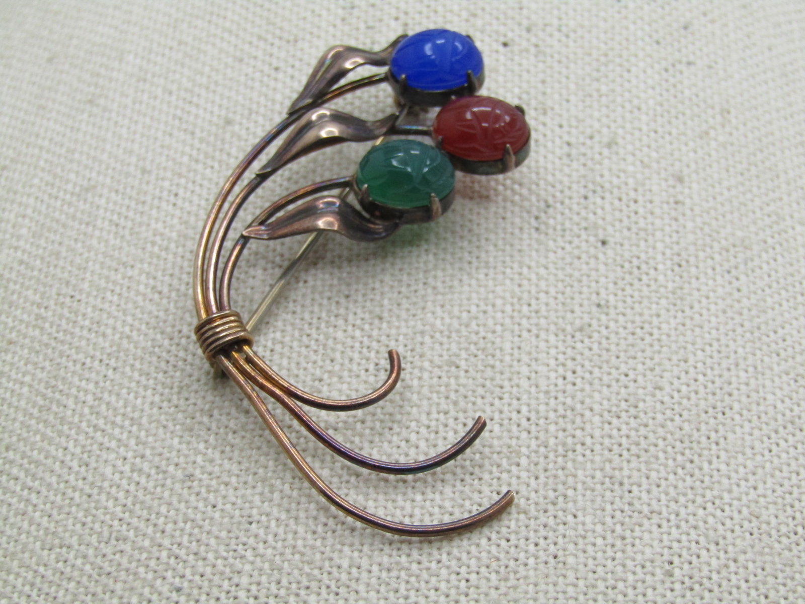 Vintage Symmetalic Sterling GF Scarab Brooch, 1940's-1950's (1 of 5)
