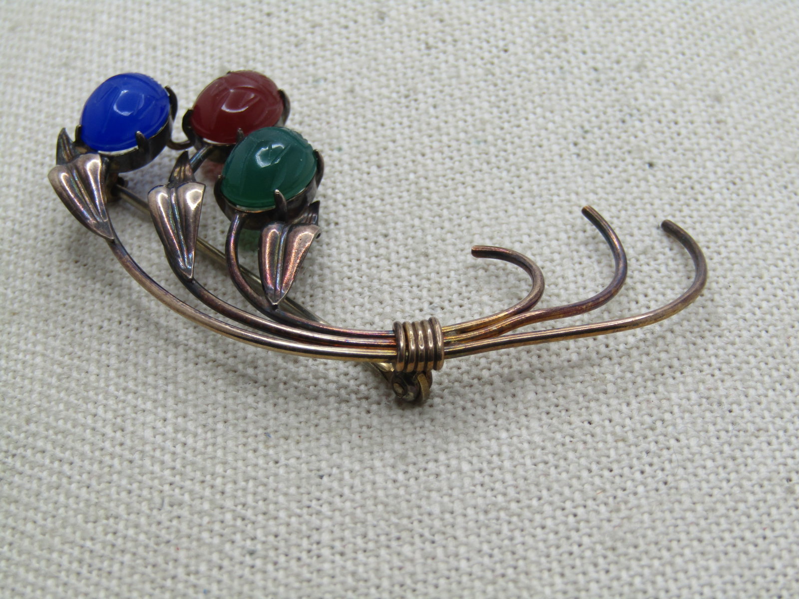 Vintage Symmetalic Sterling GF Scarab Brooch, 1940's-1950's - 3