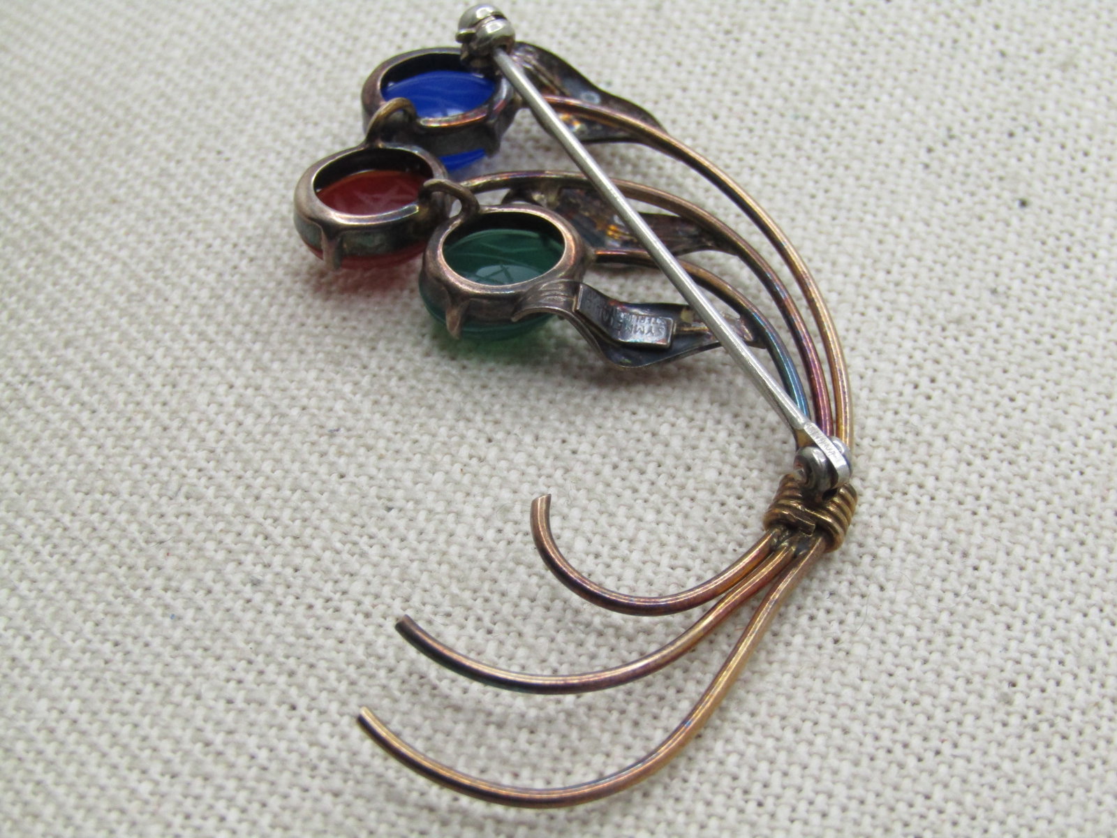 Vintage Symmetalic Sterling GF Scarab Brooch, 1940's-1950's - 4