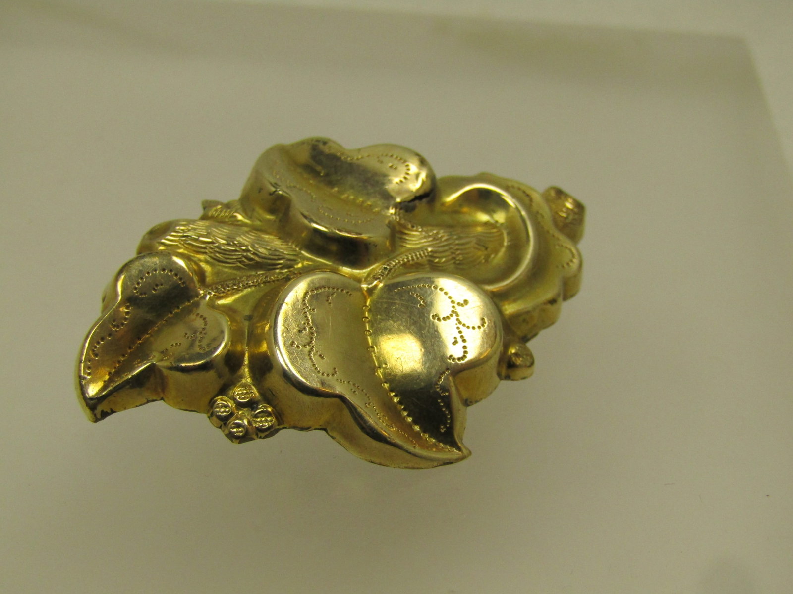 Vintage 10kt G.F. Leaf Brooch , 1800's-1910 - New Clasp (1 of 5)