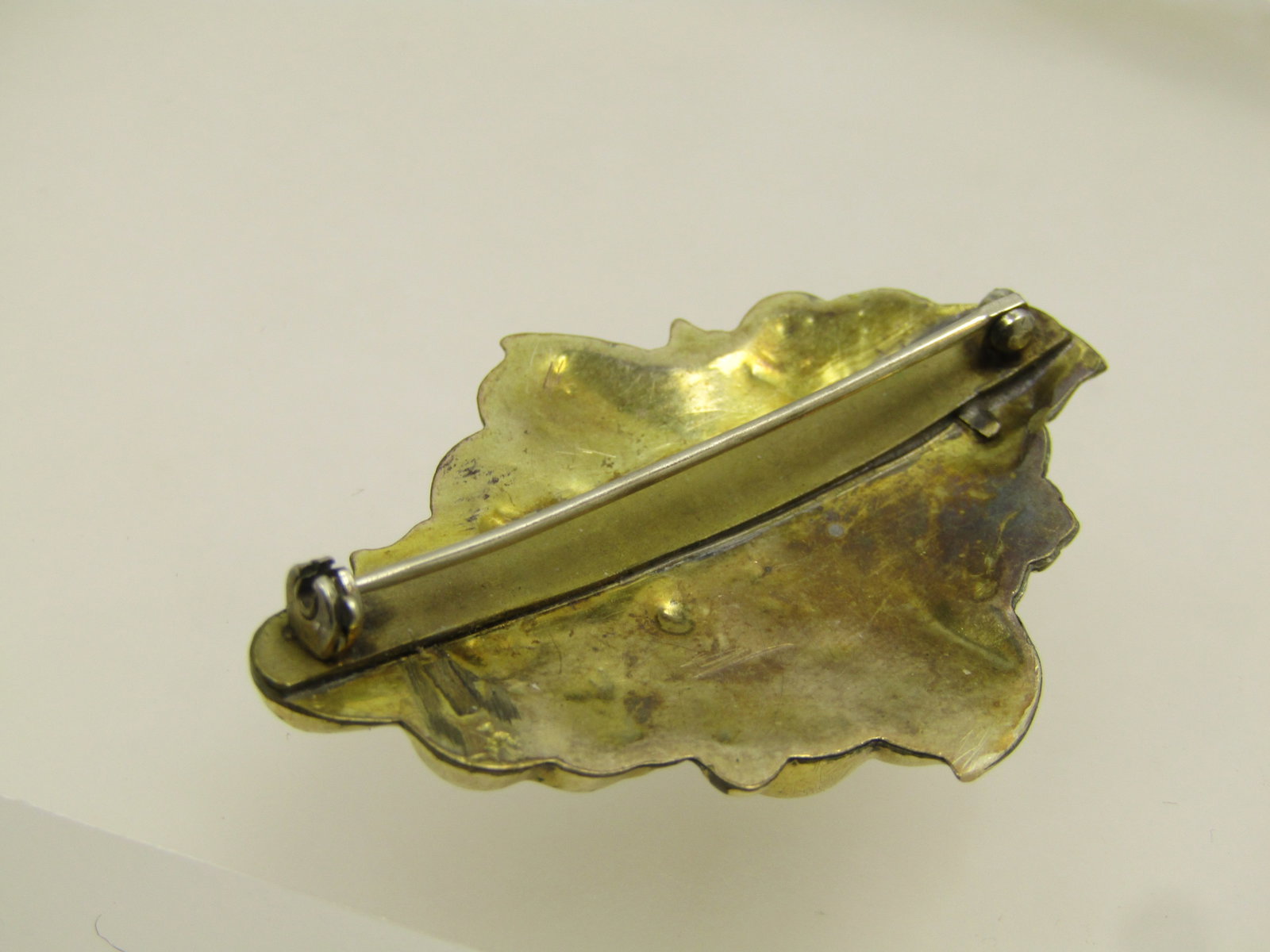 Vintage 10kt G.F. Leaf Brooch , 1800's-1910 - New Clasp - 4