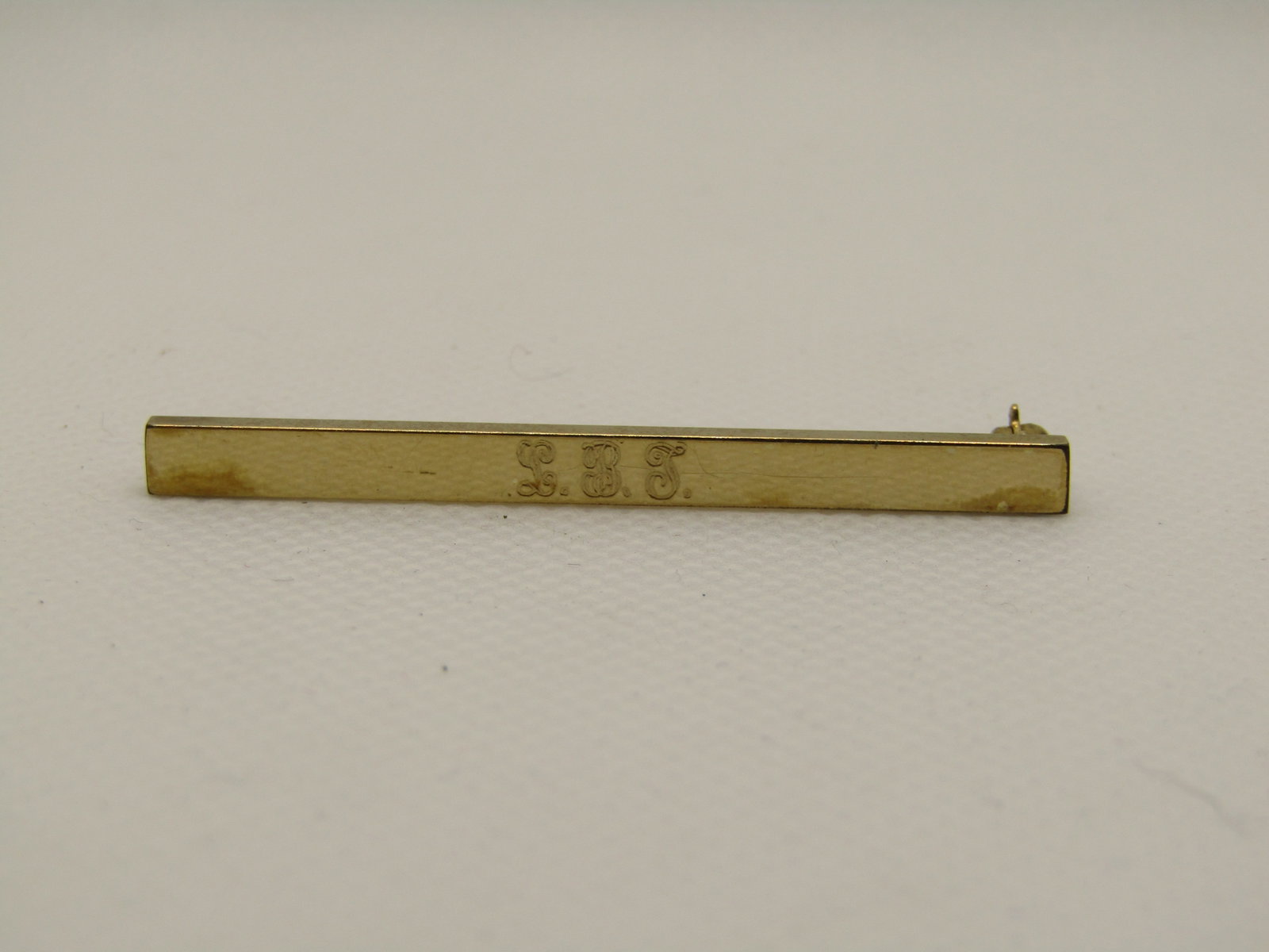 Vintage 12kt G.F. Engraved LBT Bar Brooch,, Signed B B, 2" - 2
