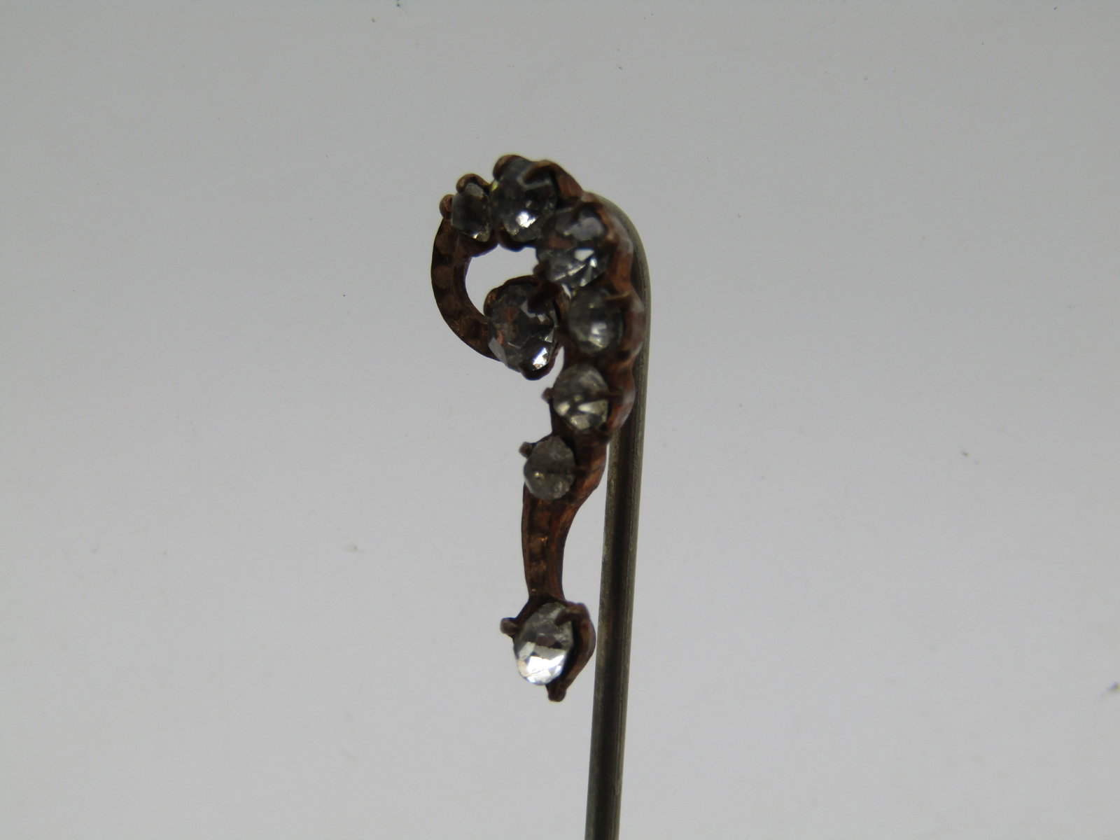 Vintage GF Rhinestone Question Mark Stick Pin 1800's-1920's - 2