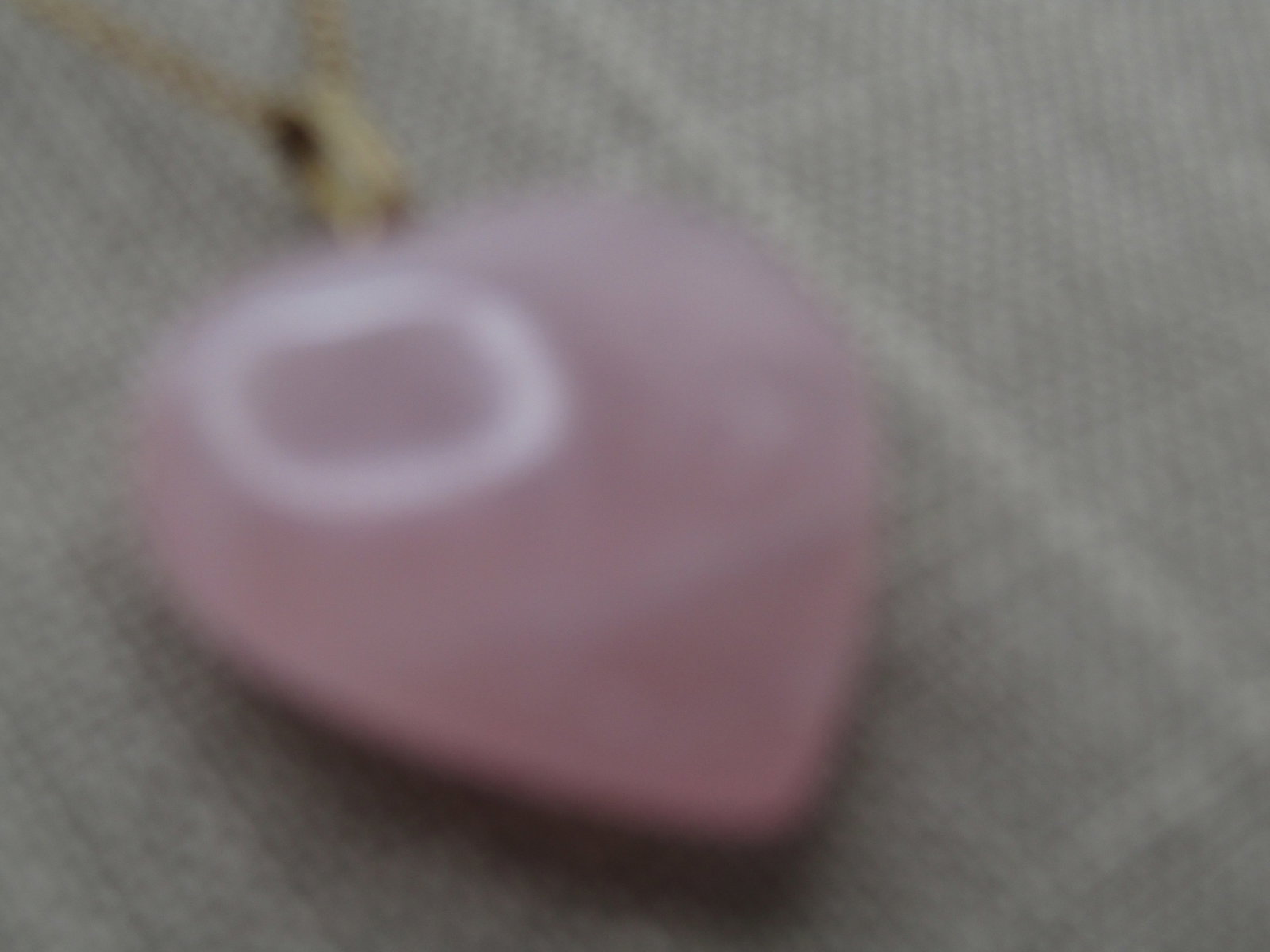 Vintage Pink Quartz Heart Necklace, 15", Gold Filled Chain, 1970's - 2