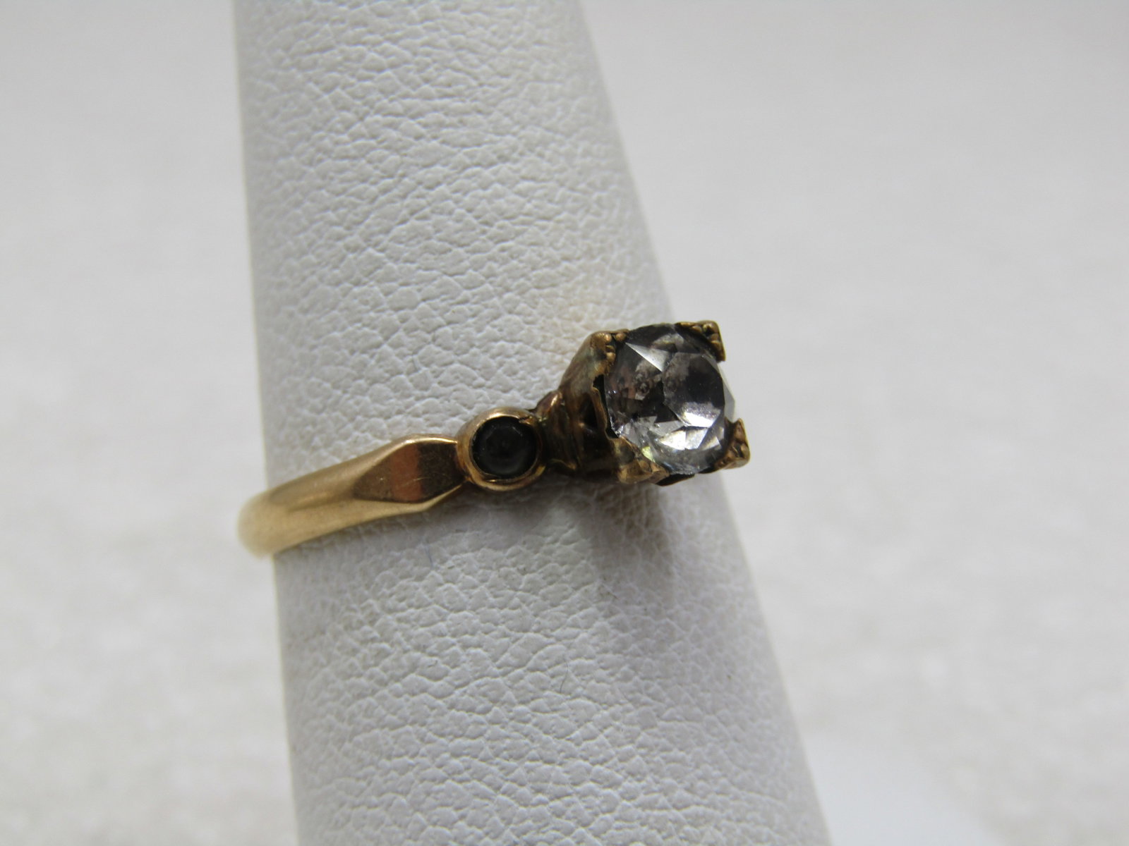 Vintage 14kt G.F. Paste Engagement Ring, Clark and Coombs, Sz. 7 - 2