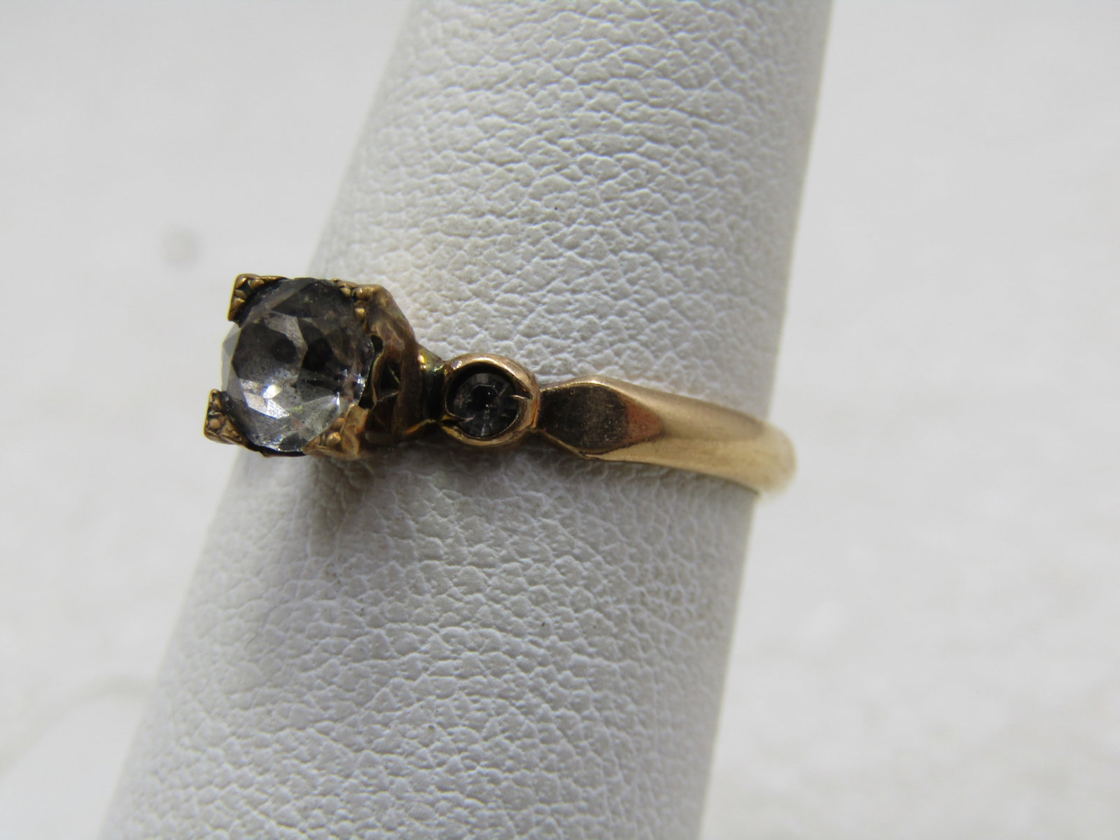 Vintage 14kt G.F. Paste Engagement Ring, Clark and Coombs, Sz. 7 - 3