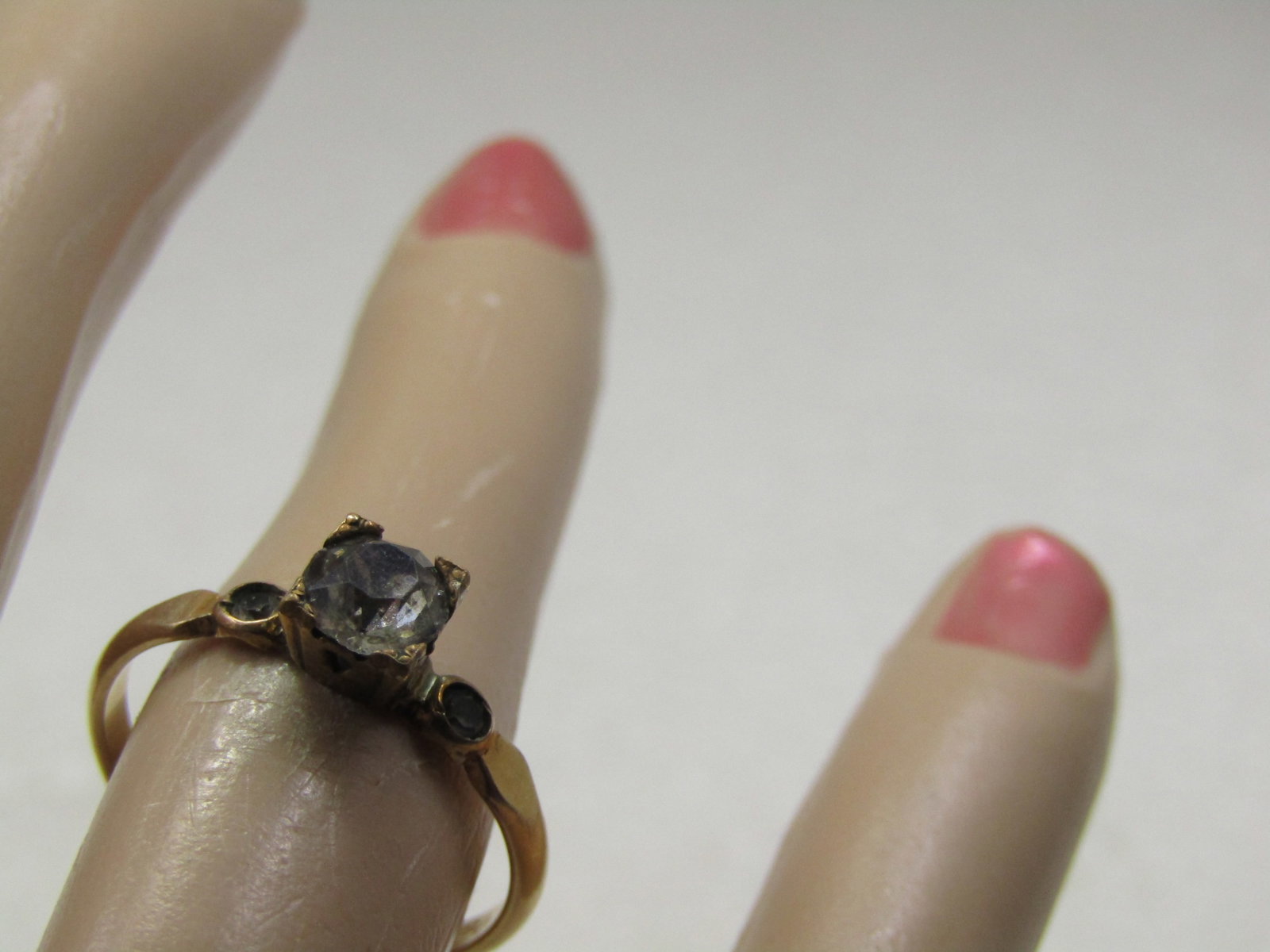 Vintage 14kt G.F. Paste Engagement Ring, Clark and Coombs, Sz. 7 - 7