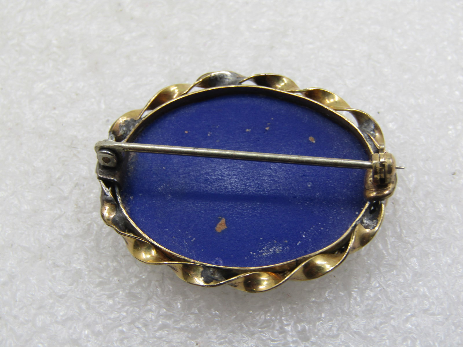 Vintage 12kt G.F. Gold Stone and Blue Stone Brooch, 1950's-1960's - 5