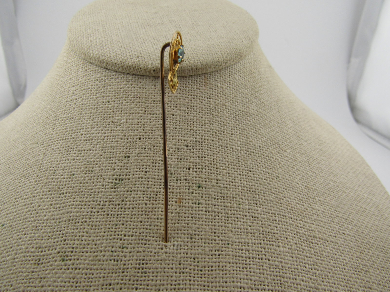 Vintage 10kt Blue Stone Stick Pin, Early 1900's - 3