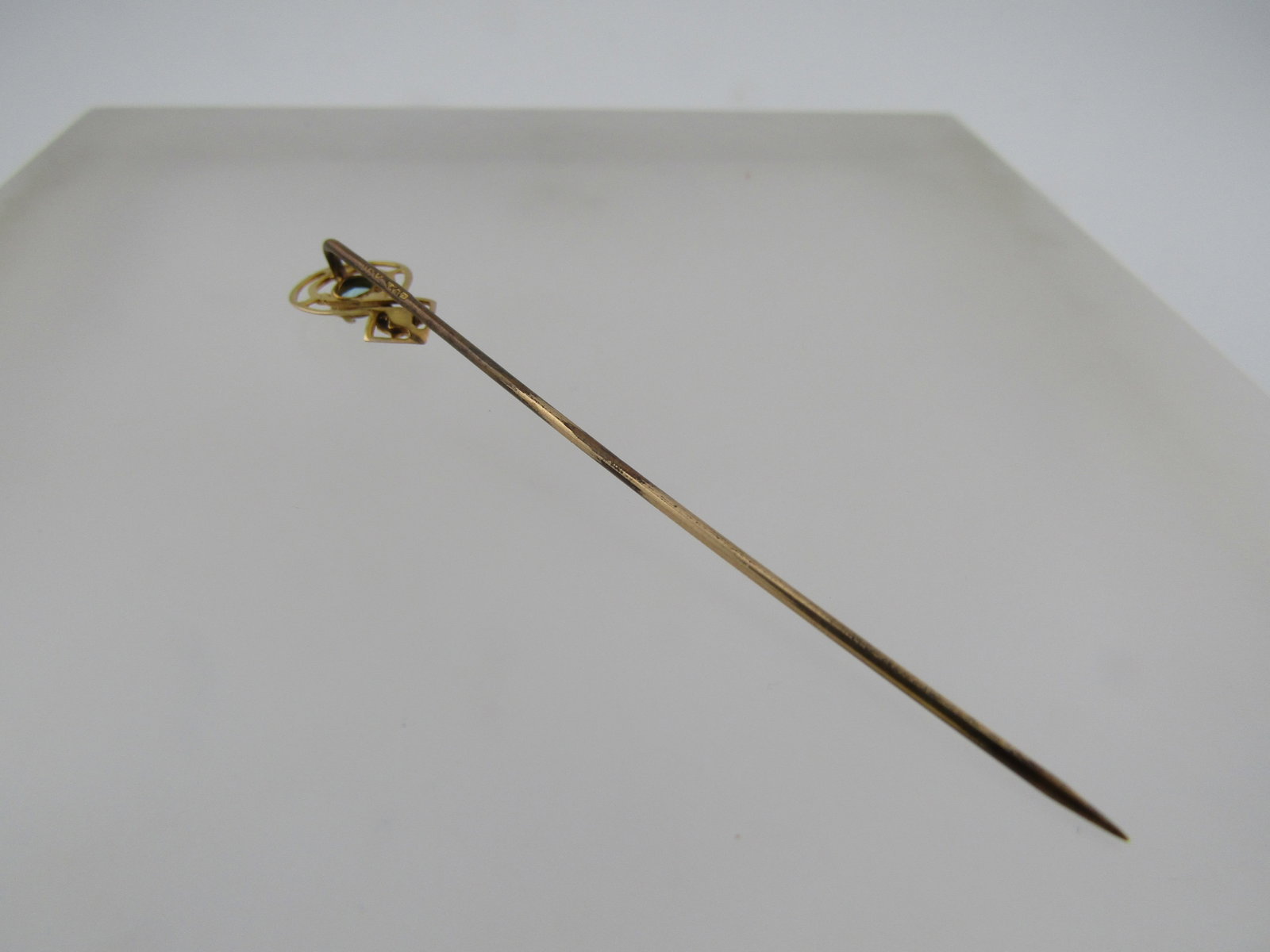 Vintage 10kt Blue Stone Stick Pin, Early 1900's - 5