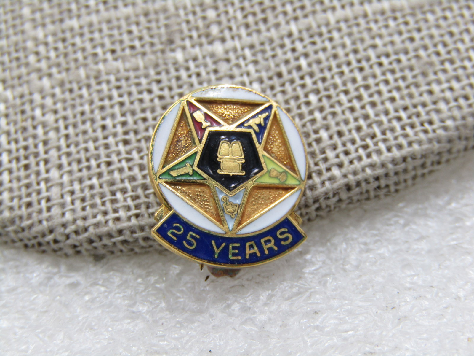 10kt G.F. Eastern Star Masonic 25 YR Service Pin - 3