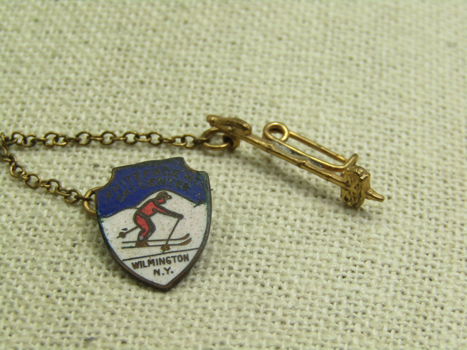 Vintage Enameled Pin, Whiteface Mt Ski Resort, , NY - 2