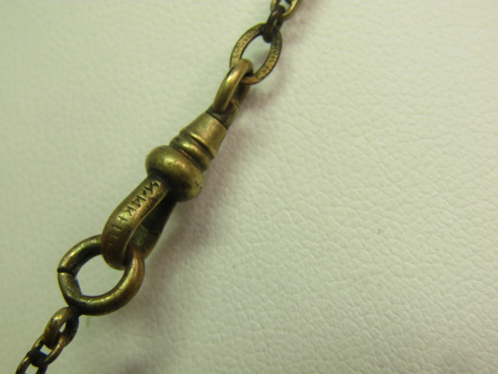 Antique 14kt G.F. Filigree Link Watch Chain, 14" 1800's-1910's, Signed - 4