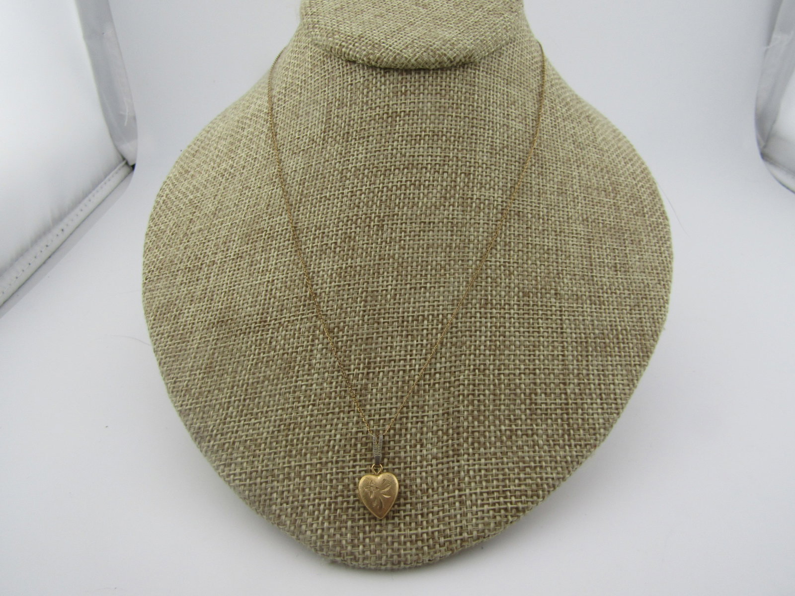 Vintage 12kt G.F. Heart Locket Necklace, 18.5", Signed B.A.B., 1950's-1960's (1 of 9)