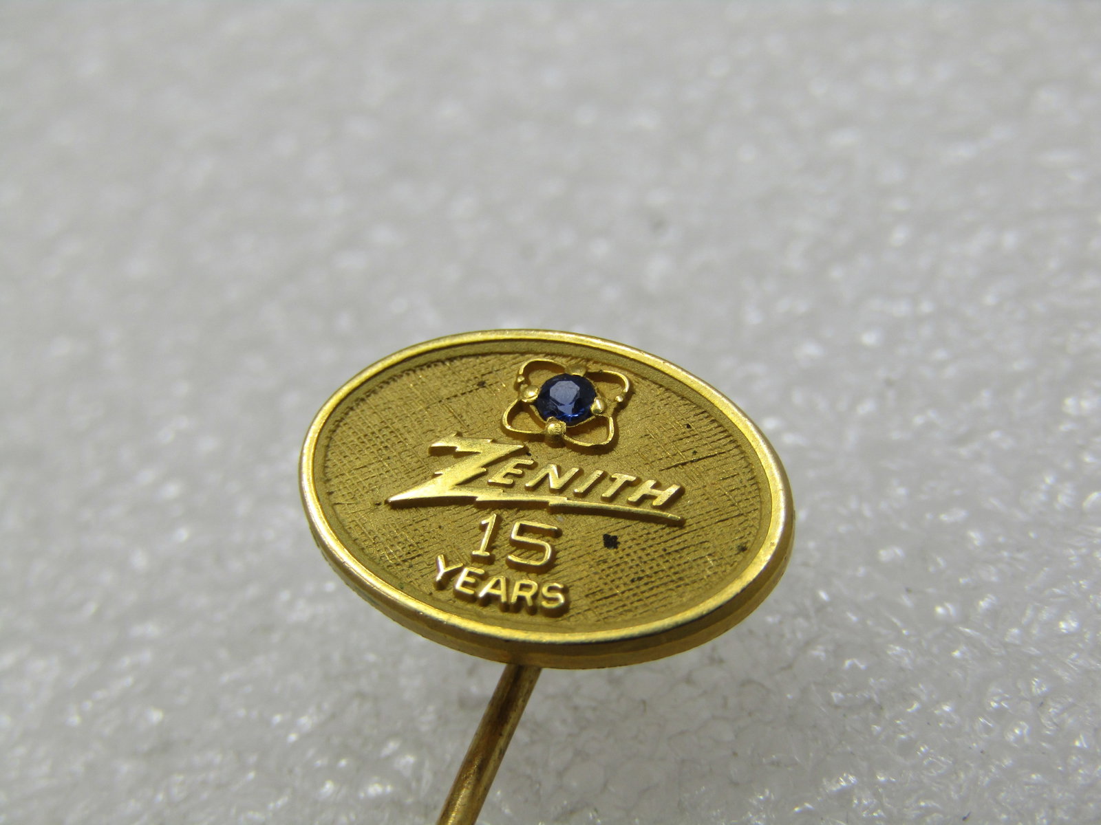Vintage 10kt G.F. Zenith Sapphire 15 Year Stick Pin - 3