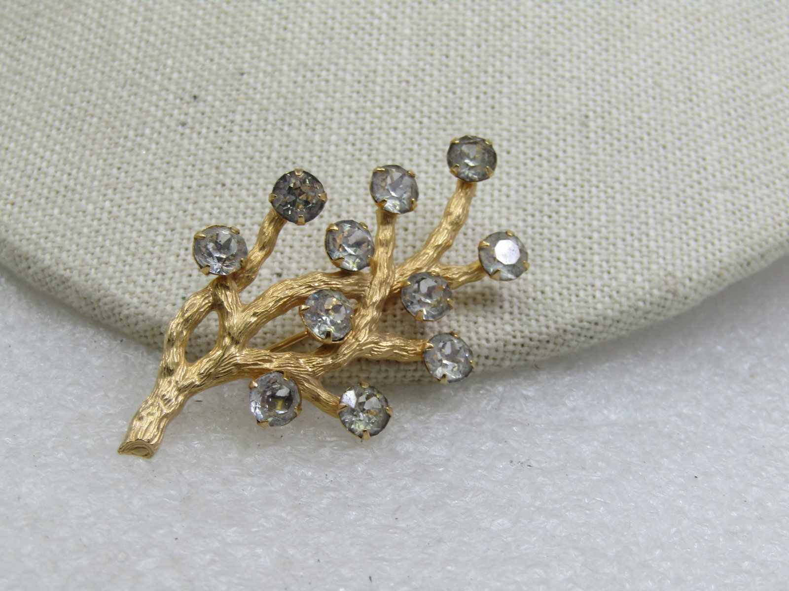 Vintage 12kt G.F. Van Dell Rhinestone Branch Brooch, 1960's-1970's (1 of 4)