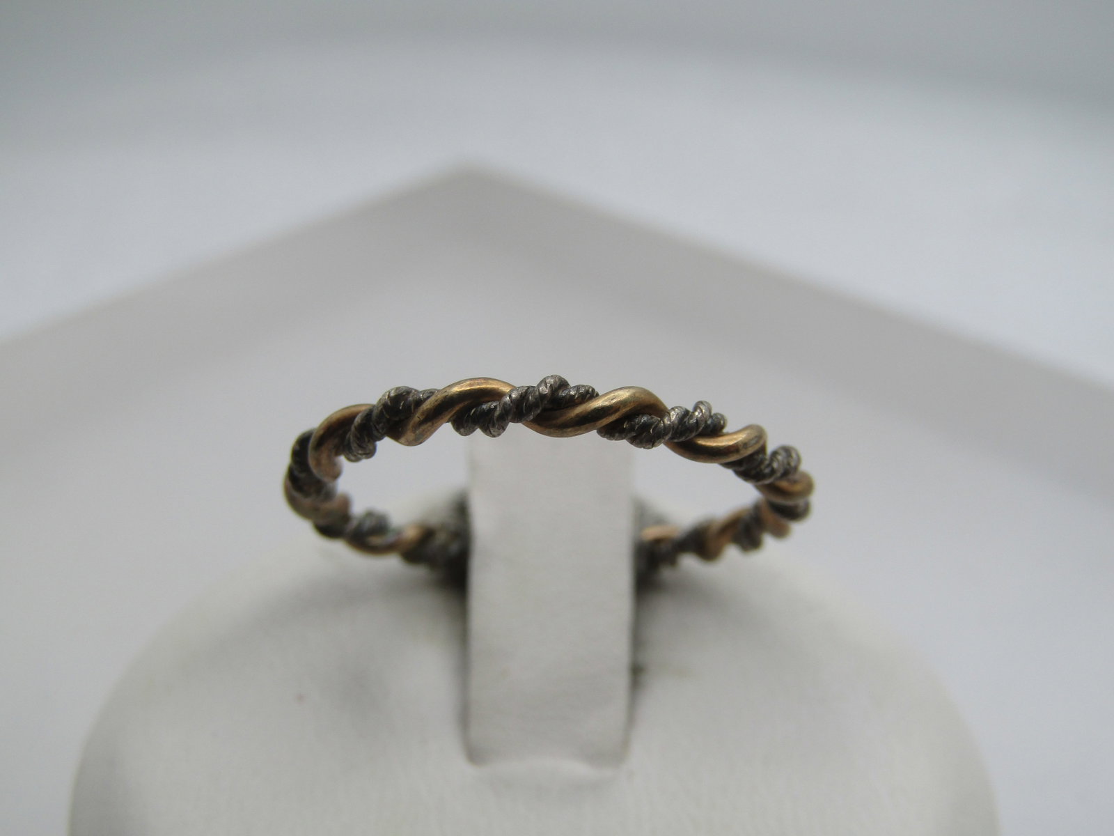 Vintage Sterling Gold Plated Twisted Ring, Sz. 7, 1960's-1970's: Title: Vintage Sterling Gold Plated Twisted Ring, Sz. 7, 1960's-1970's Description: Vintage Sterling Gold Plated Twisted Ring, Sz. 7, 1960's-1970's. Twisted smooth 10kt G.F. twisted with textured