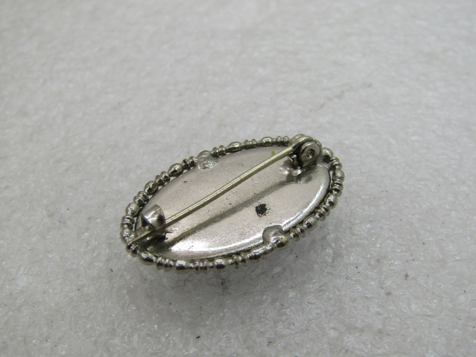 Vintage 10kt Plated Blue Rhinestone Brooch, C-Clasp, 1" - 4