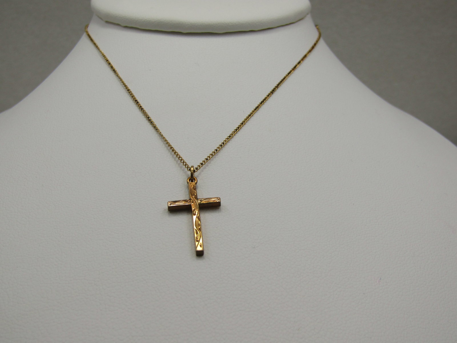 Vintage Youth 12kt G.F. Cross Necklace, Le Stage, 13" (1 of 6)