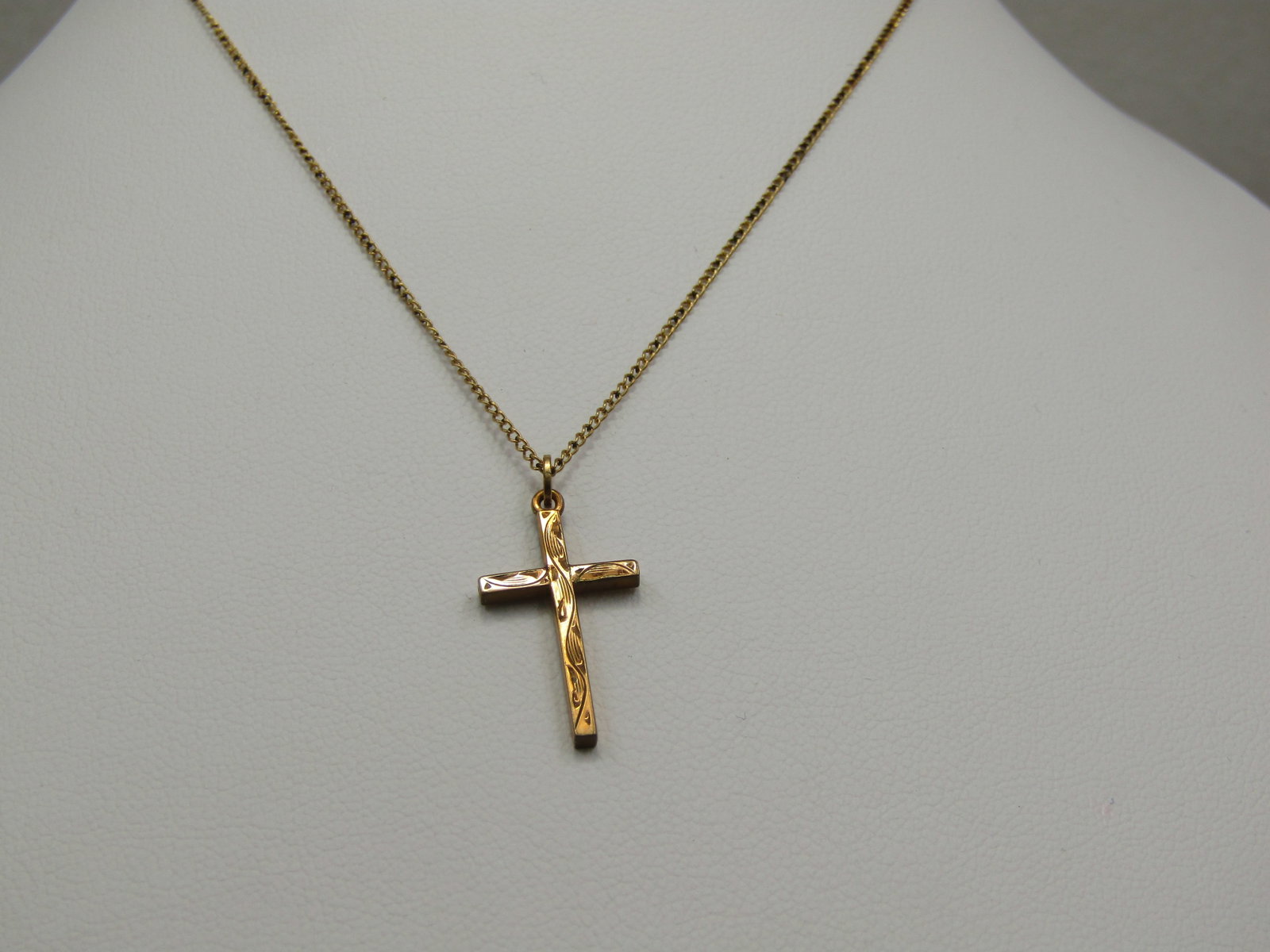 Vintage Youth 12kt G.F. Cross Necklace, Le Stage, 13" - 5