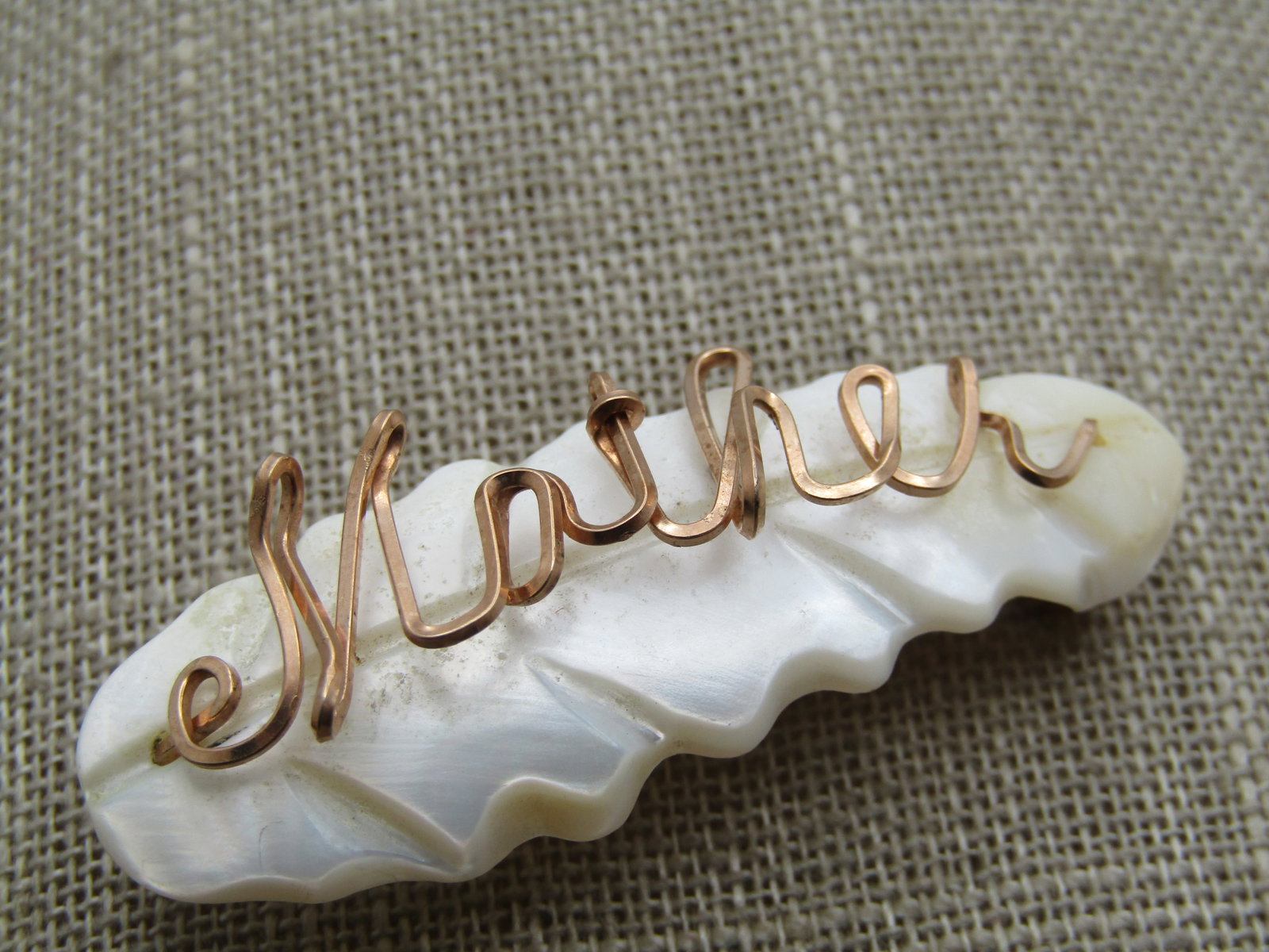Vintage Carved MOP Mother Brooch, 1940's-1960's - 2