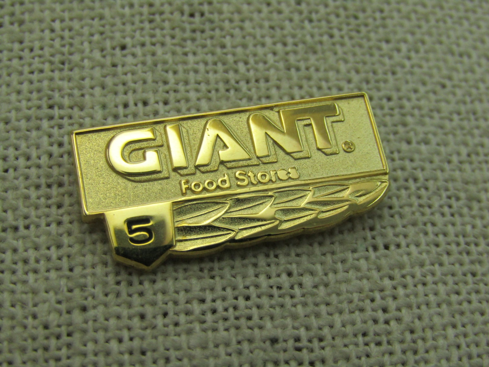Vintage 10kt G.F. Giant 5 Yr. Anniversary Pin, Signed Tharpe - 2