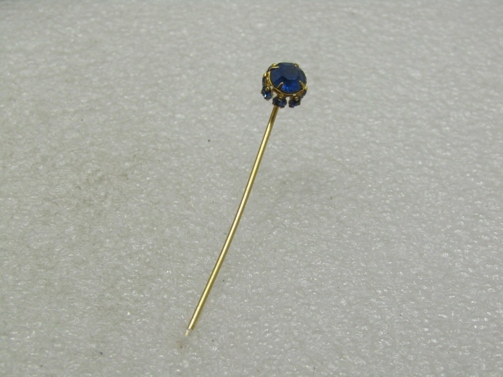Vintage Blue Rhinestone Stick Pin, 1920's-1930's - 4