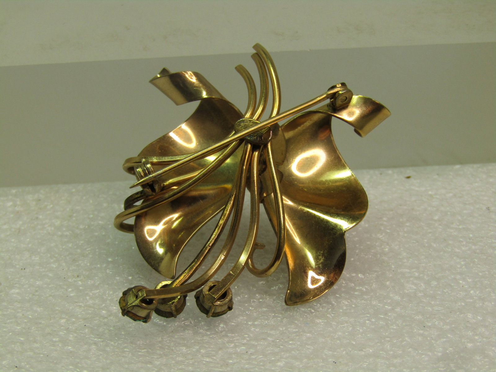 Vintage 12kt GF. Rhinestone Bow Brooch, Signed Regel, 1940's - 5