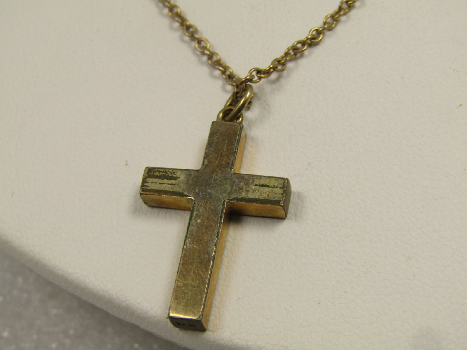 Vintage 12kt G.F. Cross Necklace, 18", Signed Luster, 1930's-1940's - 6